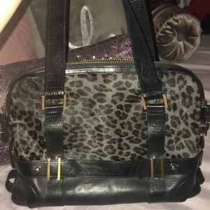 Nanette Lepore calf hair and leather leopard print
